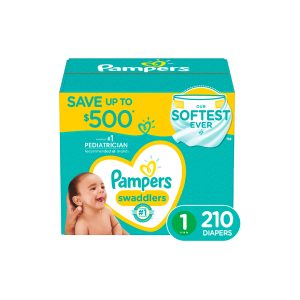Pañales Pampers, más suaves, talla 1, 210 unidades