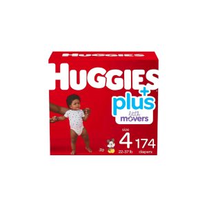 Pañales Huggies +Plus Little Movers, Talla 4, 174 unidades