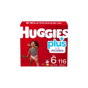 Pañales Huggies +Plus Little Movers, Talla 6, 116 unidades