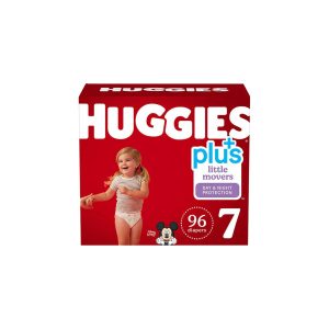 Pañales Huggies +Plus Little Movers, Talla 7, 96 unidades