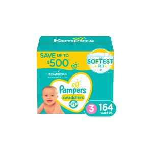 Pañales Pampers, Hipoalergénico, libre de parabenos, Talla 3, 164 unidades