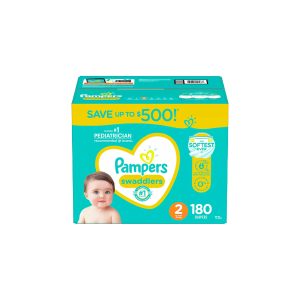Pañales Pampers, Hipoalergénico, libre de parabenos, Talla 2, 180 unidades